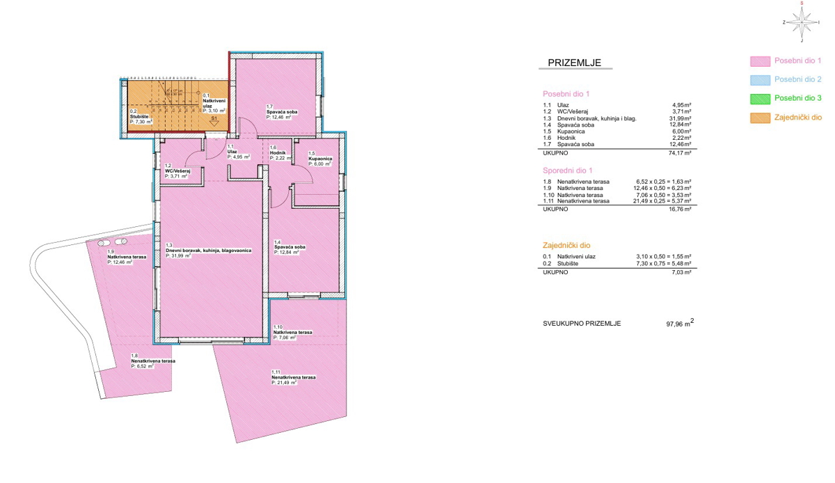 Vodice, moderno bilocale con giardino