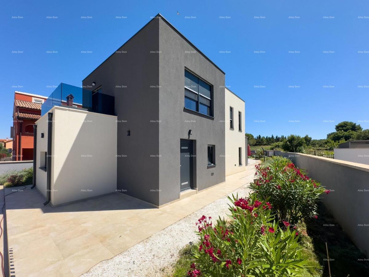 Istria, Ližnjan, 1 km dal centro di Medulin, nuova casa moderna con piscina per le vacanze.