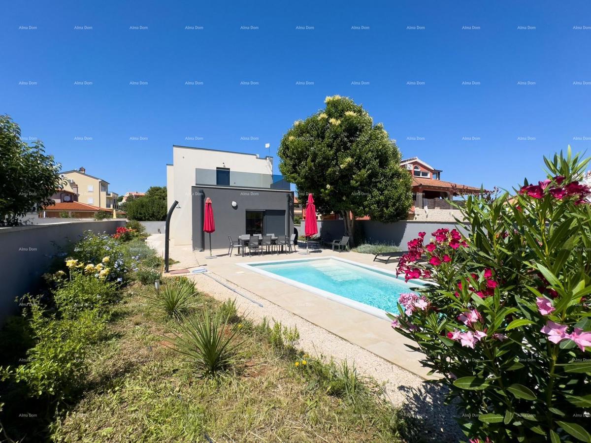 Istria, Ližnjan, 1 km dal centro di Medulin, nuova casa moderna con piscina per le vacanze.