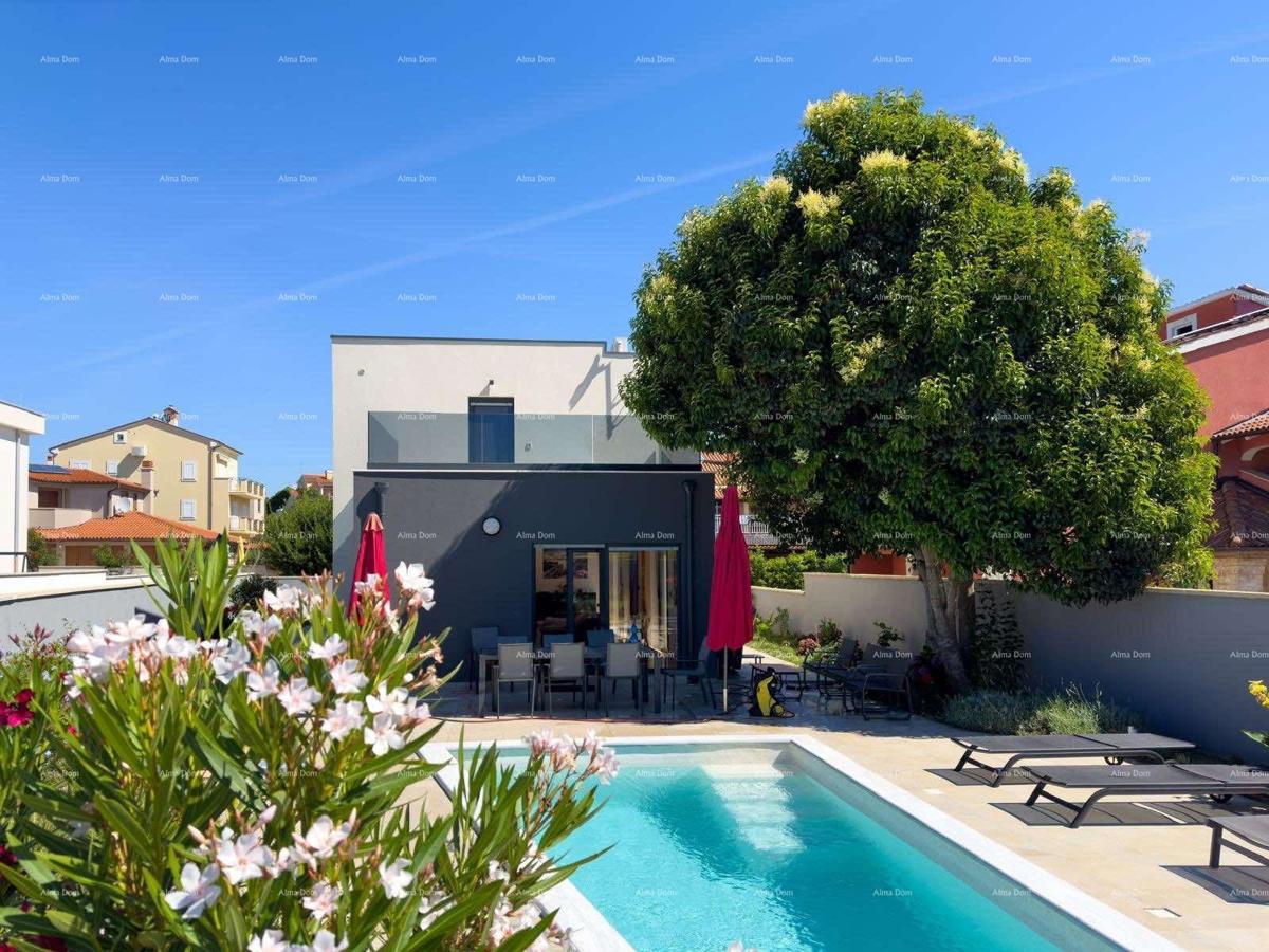 Istria, Ližnjan, 1 km dal centro di Medulin, nuova casa moderna con piscina per le vacanze.