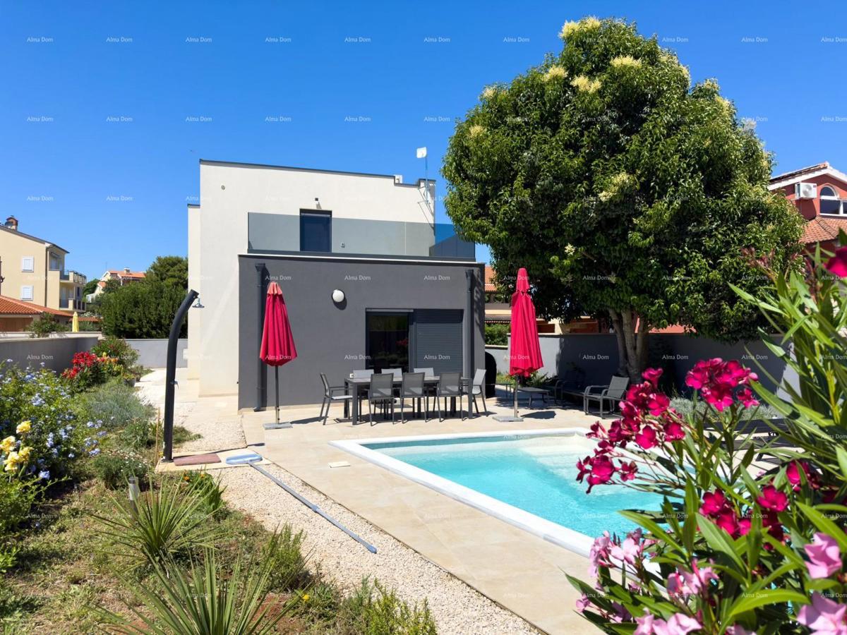 Istria, Ližnjan, 1 km dal centro di Medulin, nuova casa moderna con piscina per le vacanze.