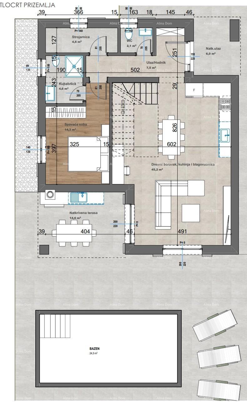 Bella villa con piscina situata in un ambiente tranquillo a Červar.