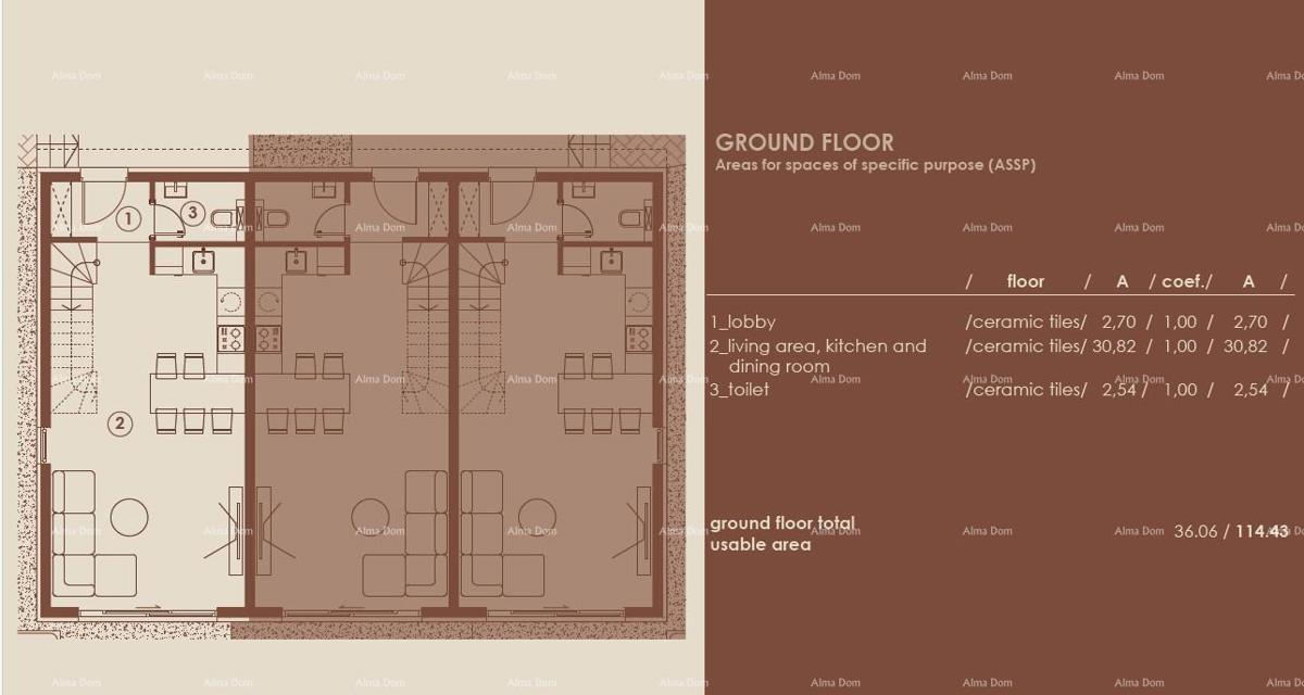 Medulin, moderno appartamento su due piani con vista mare