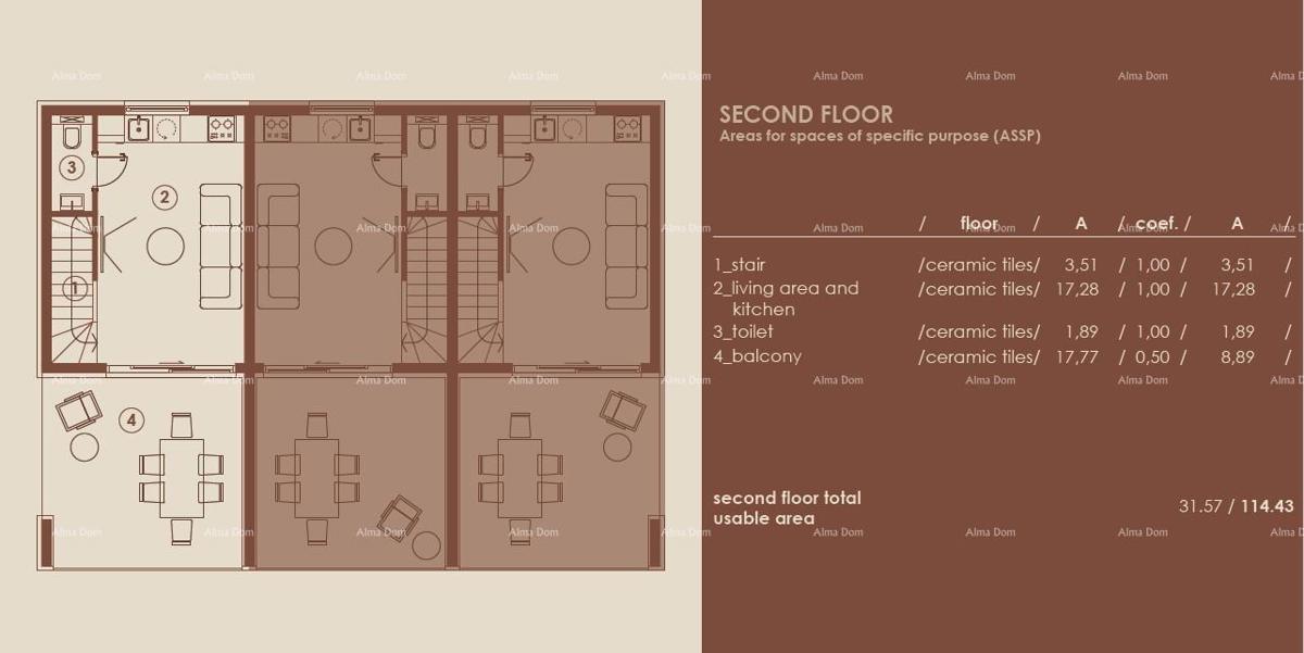 Medulin, moderno appartamento su due piani con vista mare