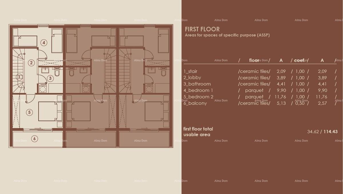 Medulin, moderno appartamento su due piani con vista mare