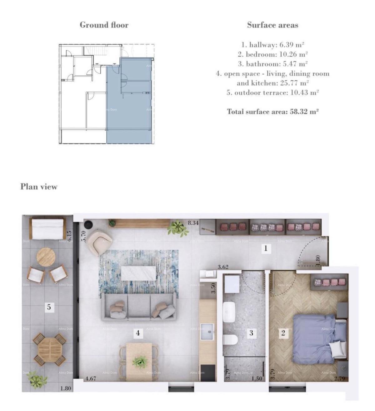 Vendita - Appartamento in costruzione con giardino e posto auto, vicino al villaggio di Rovigno!