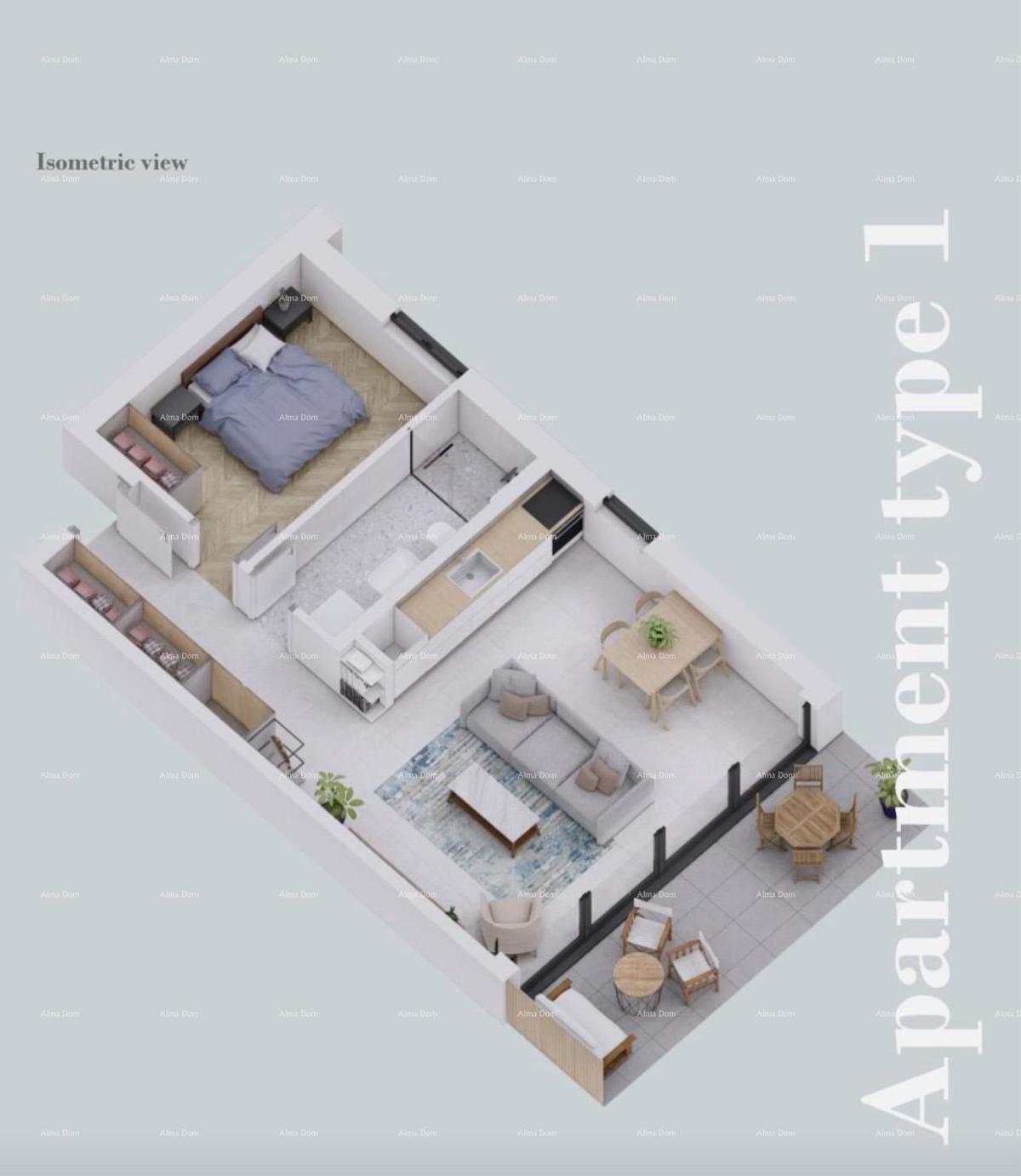 Vendita - Appartamento in costruzione con giardino e posto auto, vicino al villaggio di Rovigno!