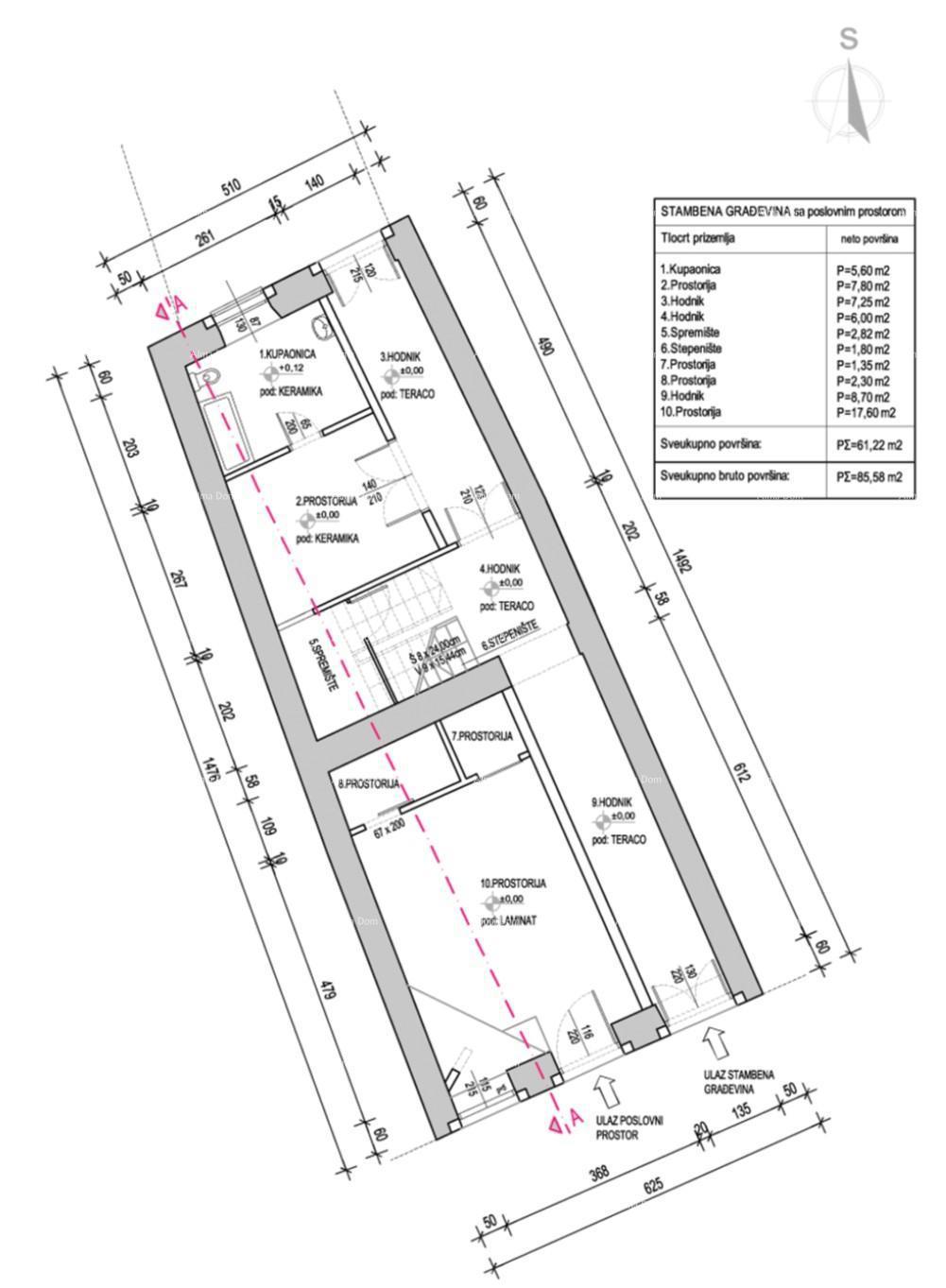 Eccellente opportunità! Vendita di un edificio residenziale con spazio commerciale e giardino, nel centro di Vodnjan!
