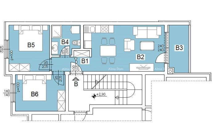 Vendita - Appartamento moderno in un nuovo complesso residenziale privato a Šijana, Pola! F-B