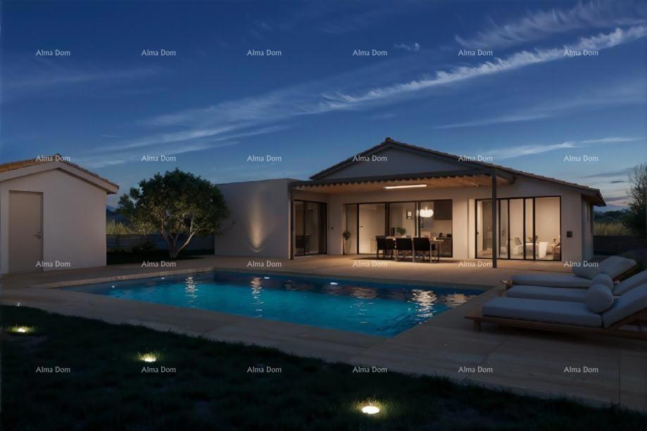 Terreno edificabile con permesso – progetto di casa con piscina