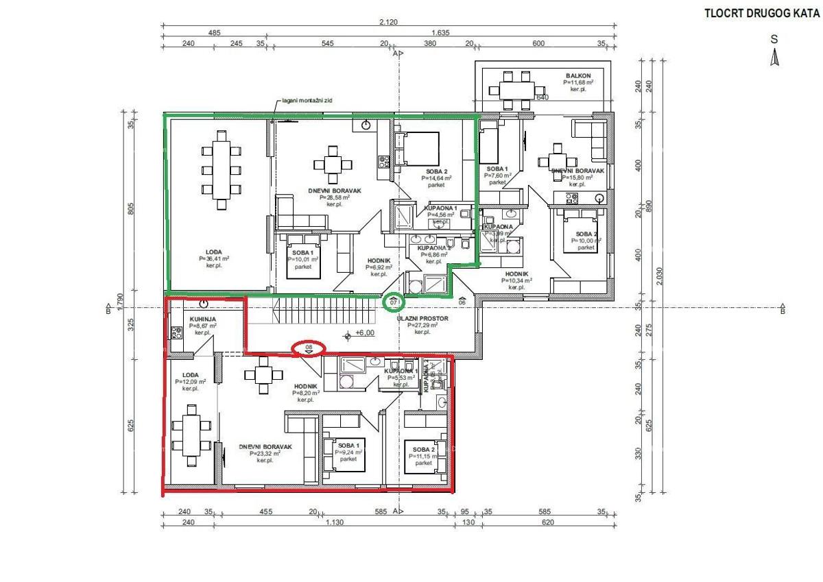 Nuovo progetto vicino a Banjol, edificio in costruzione.