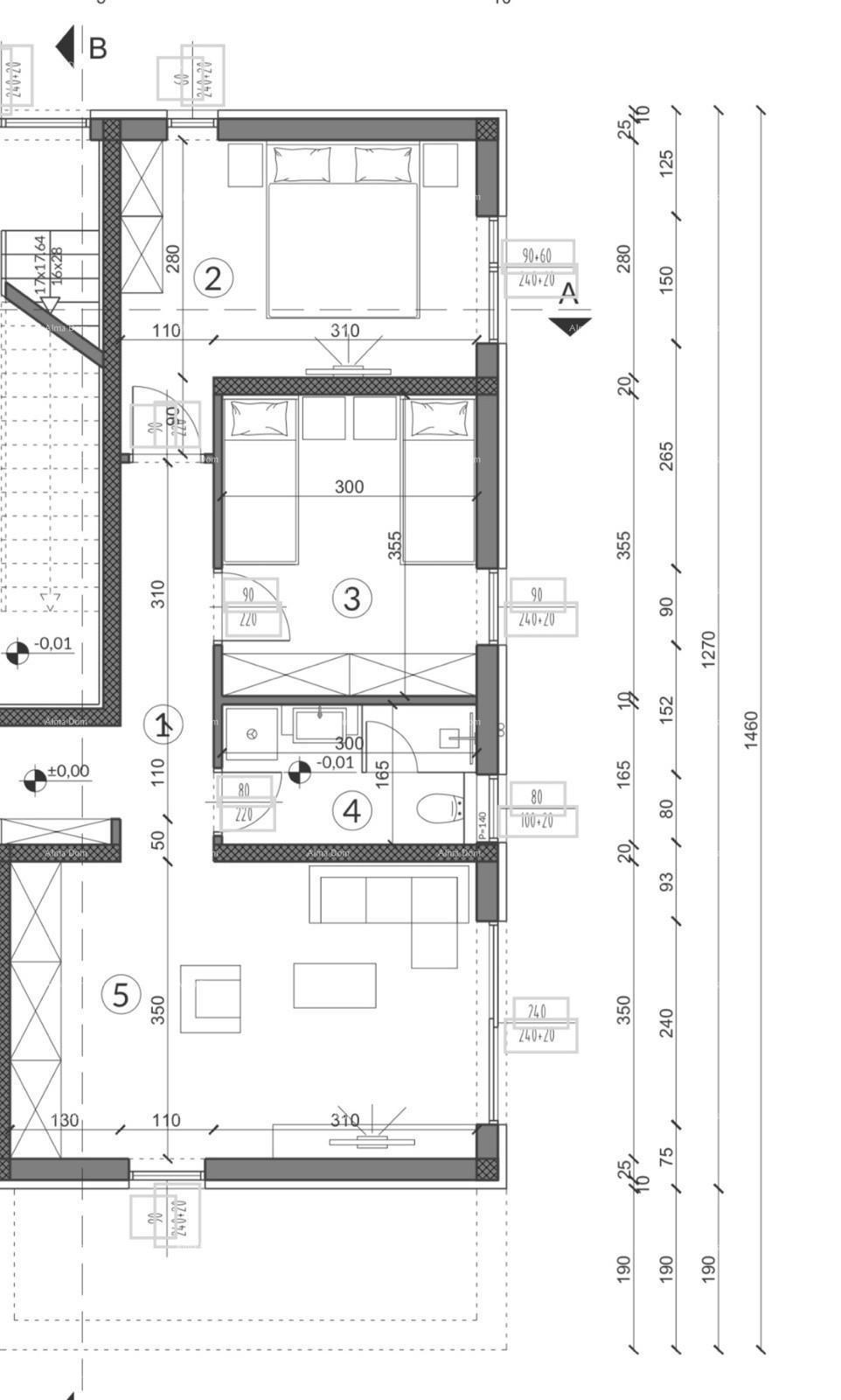 Mukalba. Medolino. Appartamento in un nuovo edificio con la propria piscina