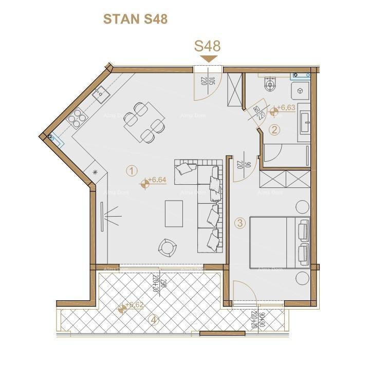 Parenzo, edificio residenziale e commerciale in costruzione con appartamenti e garage sotterranei