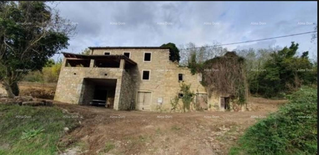 Due case in pietra da ristrutturare con ampio terreno – Montona