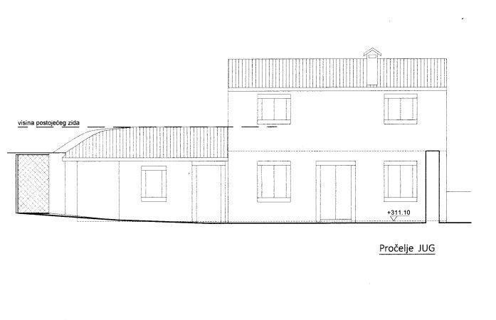 Vecchia casa in pietra con progetto di ristrutturazione e concessione edilizia