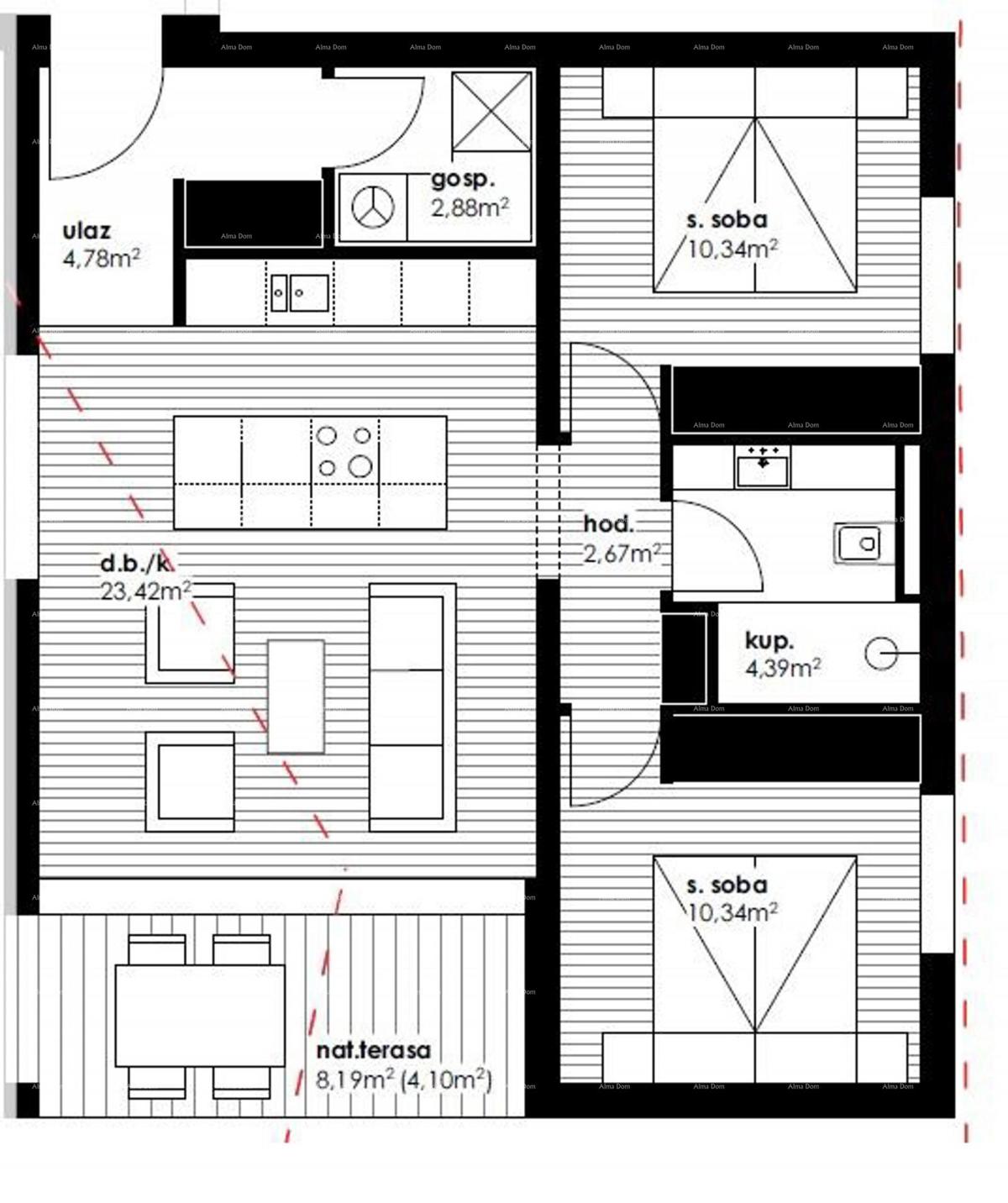 Muntrilj – terreno edificabile con progetto e permesso per 8 appartamenti