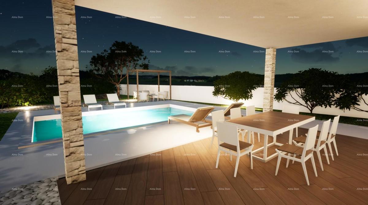 Vendita di una moderna casa con piscina in un tranquillo e bel luogo istriano,  Svetvinčenat!