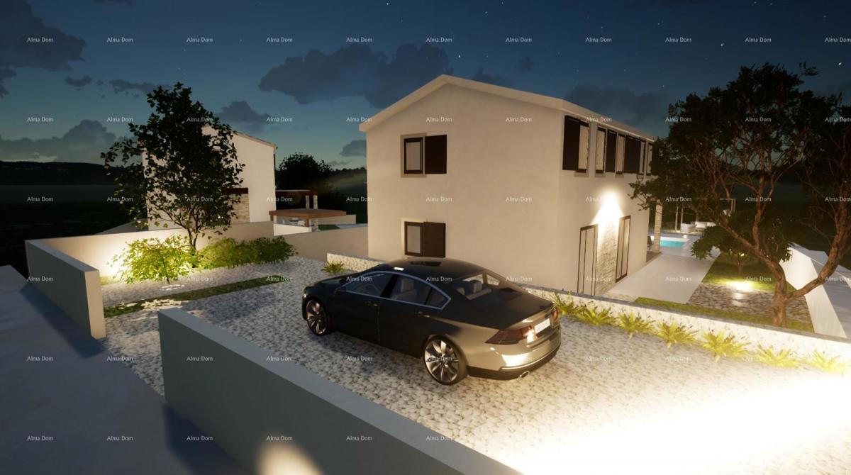 Vendita di una moderna casa con piscina in un tranquillo e bel luogo istriano,  Svetvinčenat!