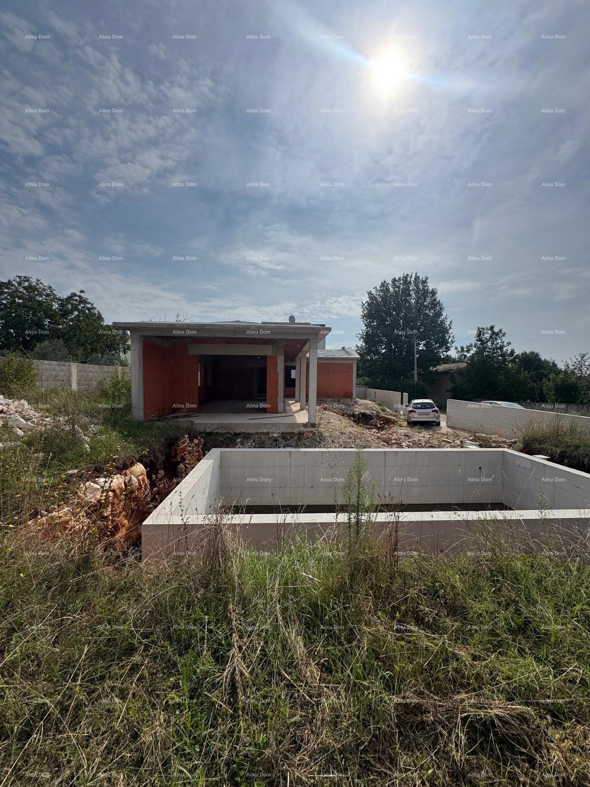 In vendita casa a piano terra con piscina - attualmente in fase di roh bau, Sveti Petar u Šumi - vicino a Pazin!