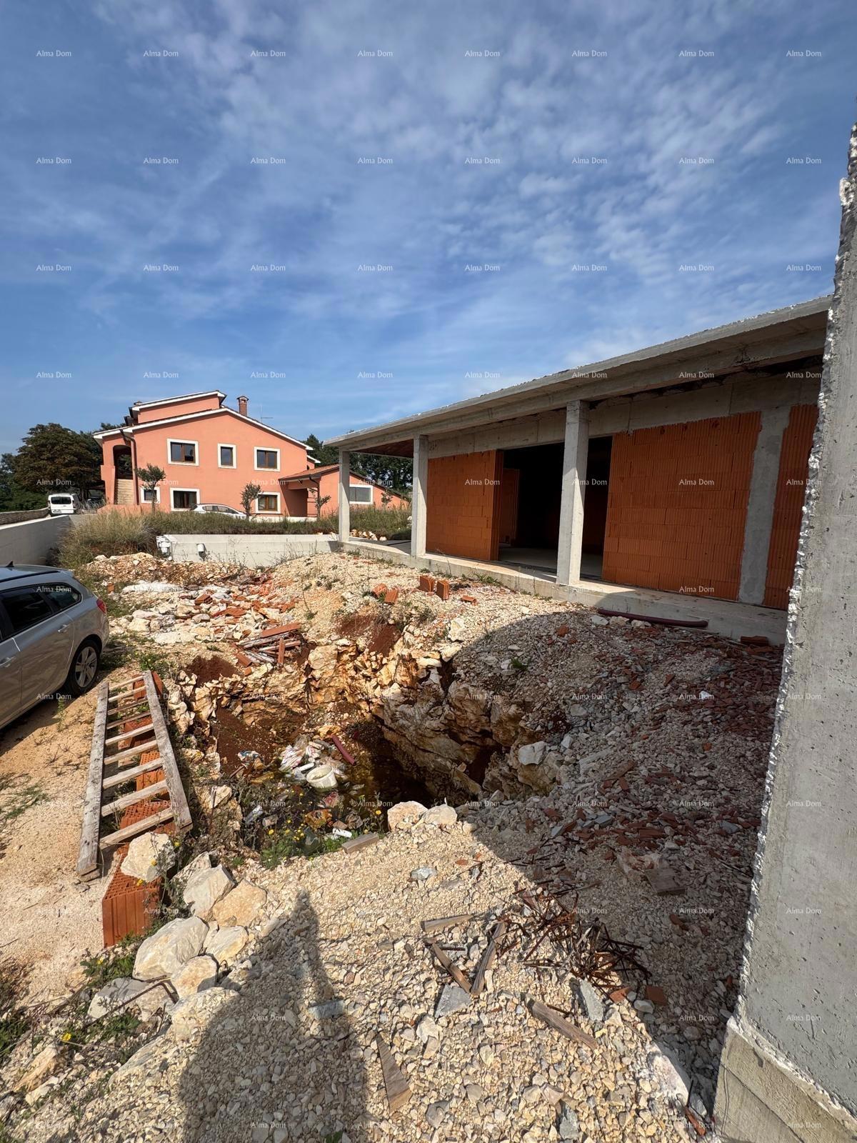 In vendita casa a piano terra con piscina - attualmente in fase di roh bau, Sveti Petar u Šumi - vicino a Pazin!