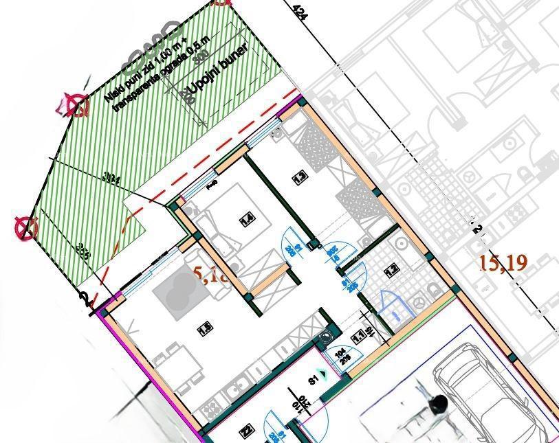 Due stanze al piano terra con giardino