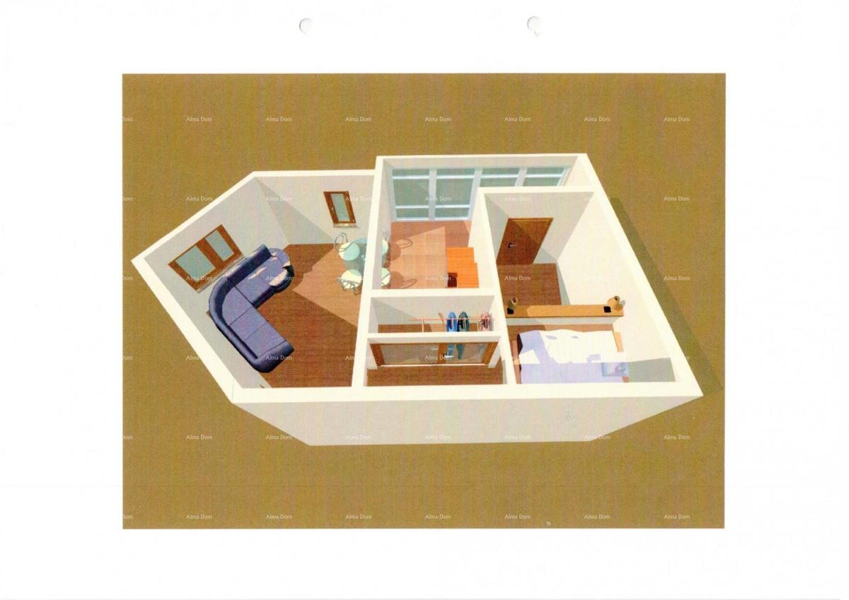 Červar Porat – Appartamento bilocale con galleria, 100 m dal mare