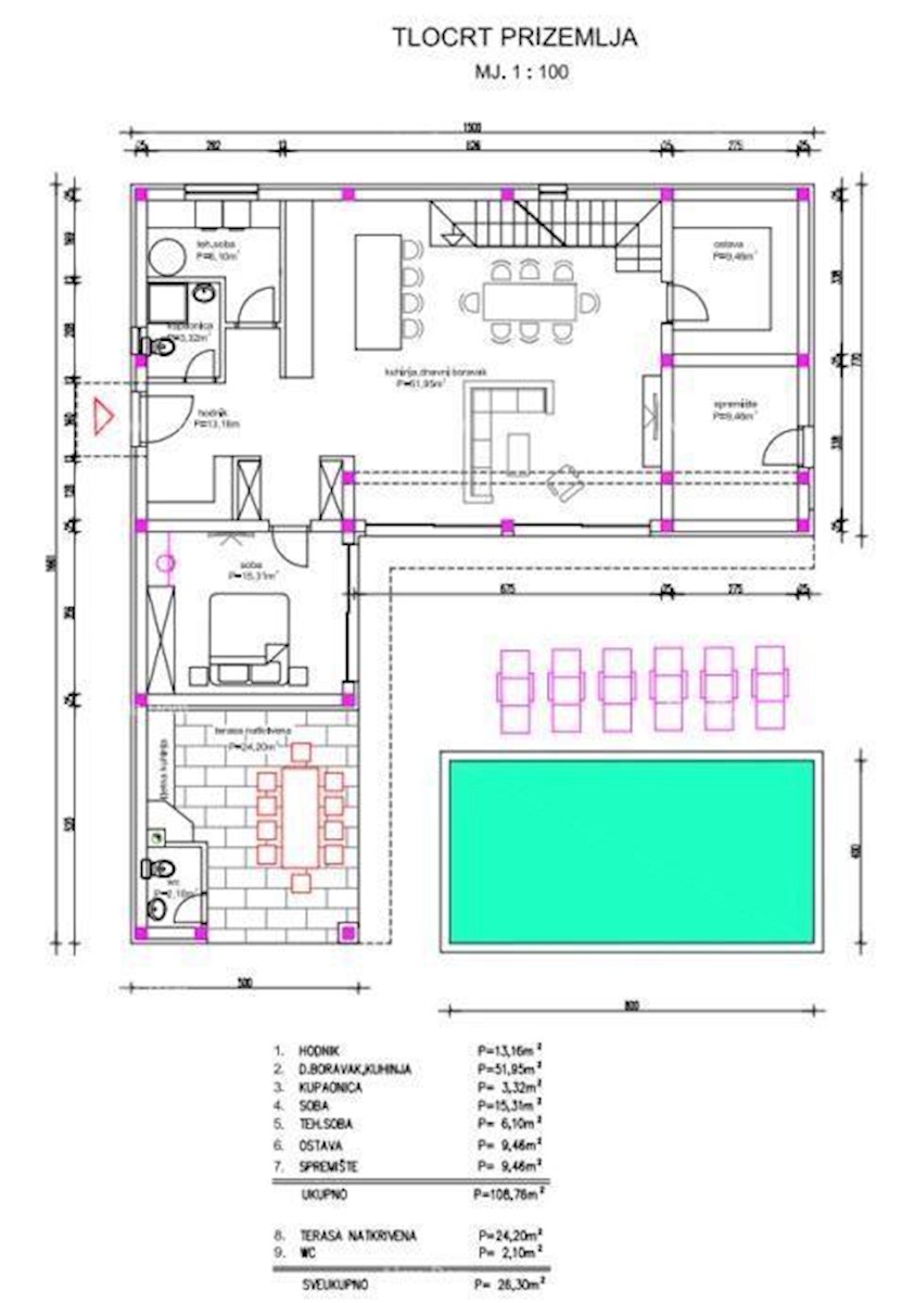 Terreno edificabile con progetto di villa con piscina, Rebići