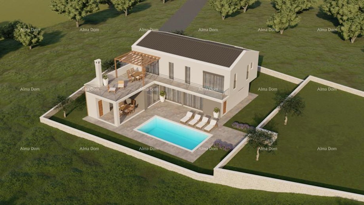 Terreno edificabile con progetto di villa con piscina, Rebići