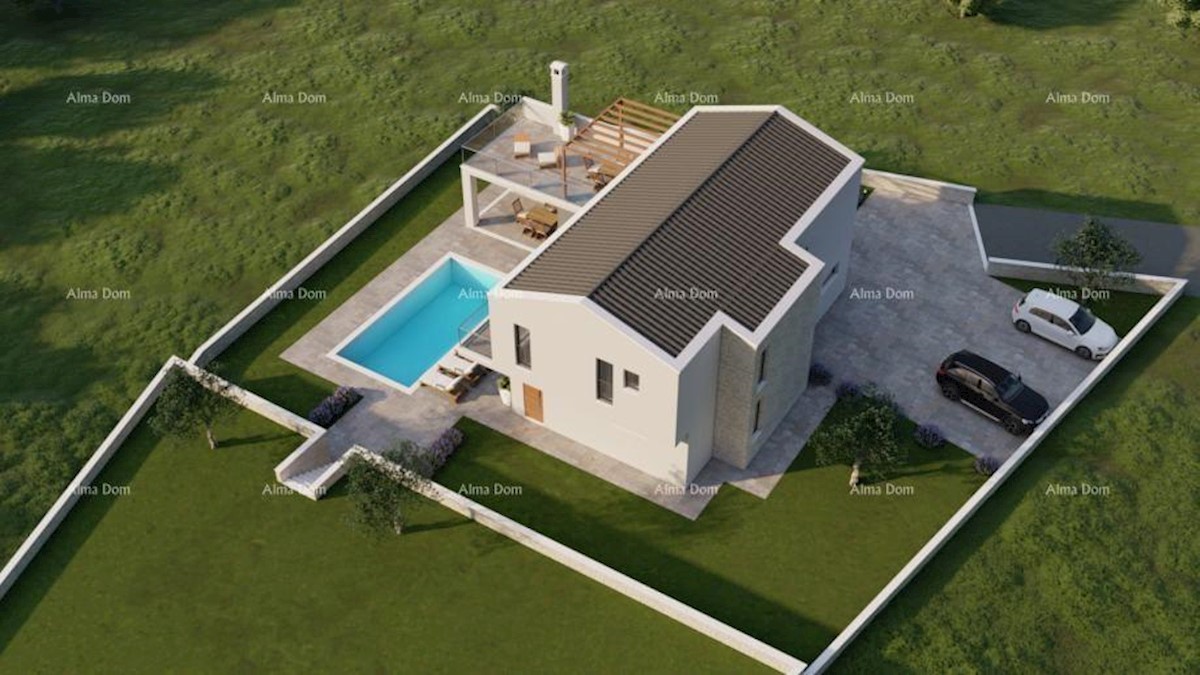 Terreno edificabile con progetto di villa con piscina, Rebići