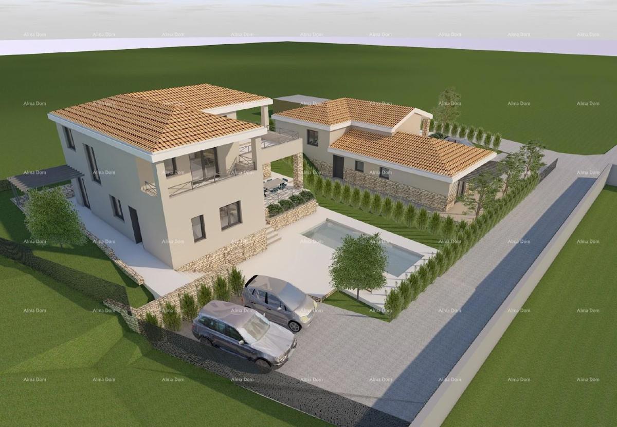 Istra. Bibići. Vendita di terreno edificabile con progetto, Bibići