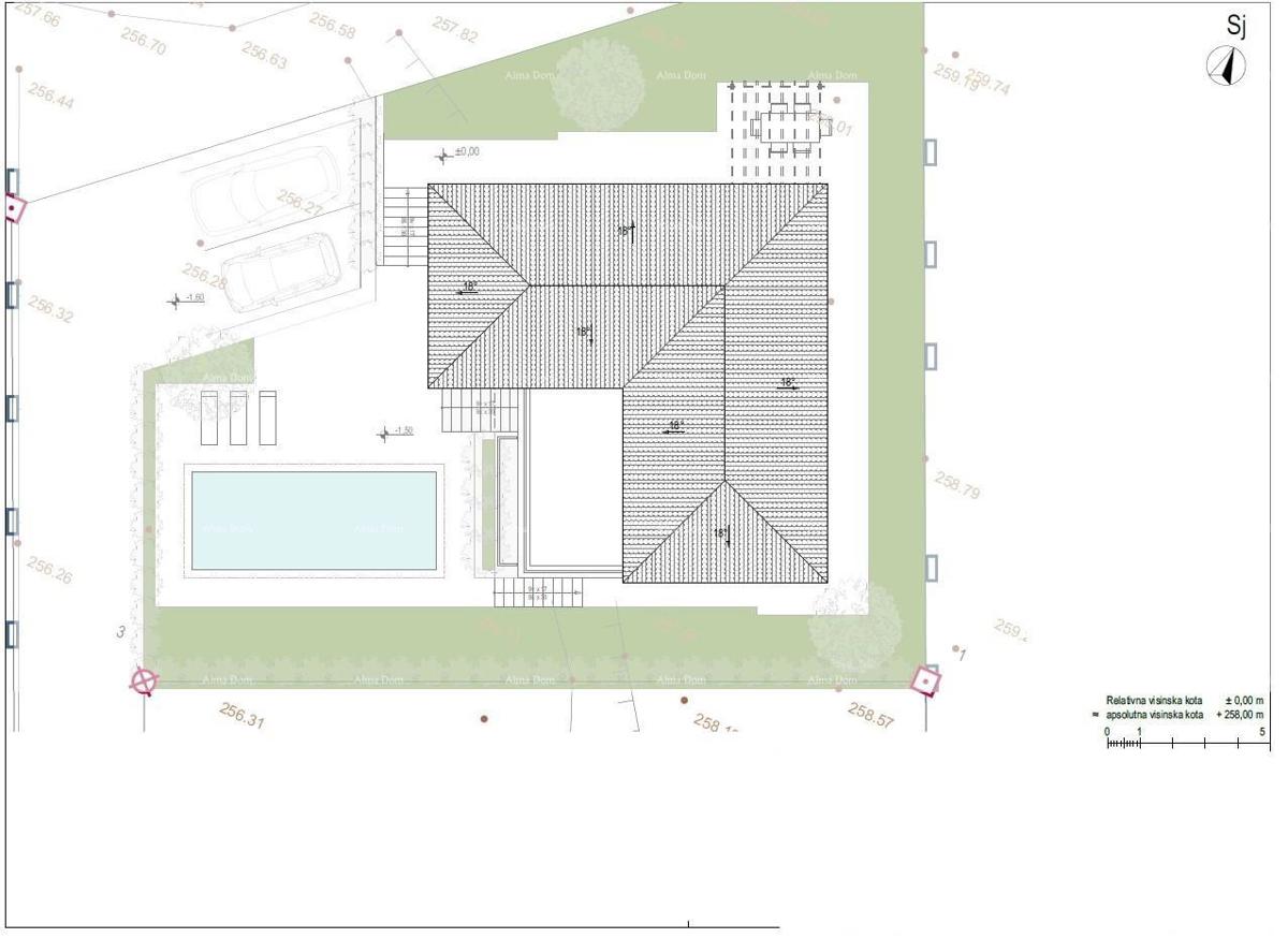 Istra. Bibići. Vendita di terreno edificabile con progetto, Bibići