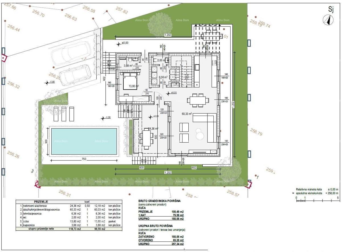 Istra. Bibići. Vendita di terreno edificabile con progetto, Bibići