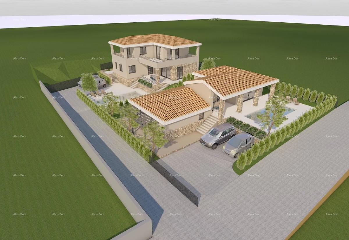 Istra. Bibići. Vendita di terreno edificabile con progetto, Bibići