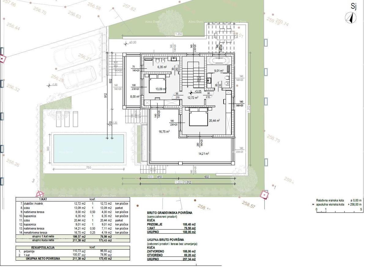 Istra. Bibići. Vendita di terreno edificabile con progetto, Bibići