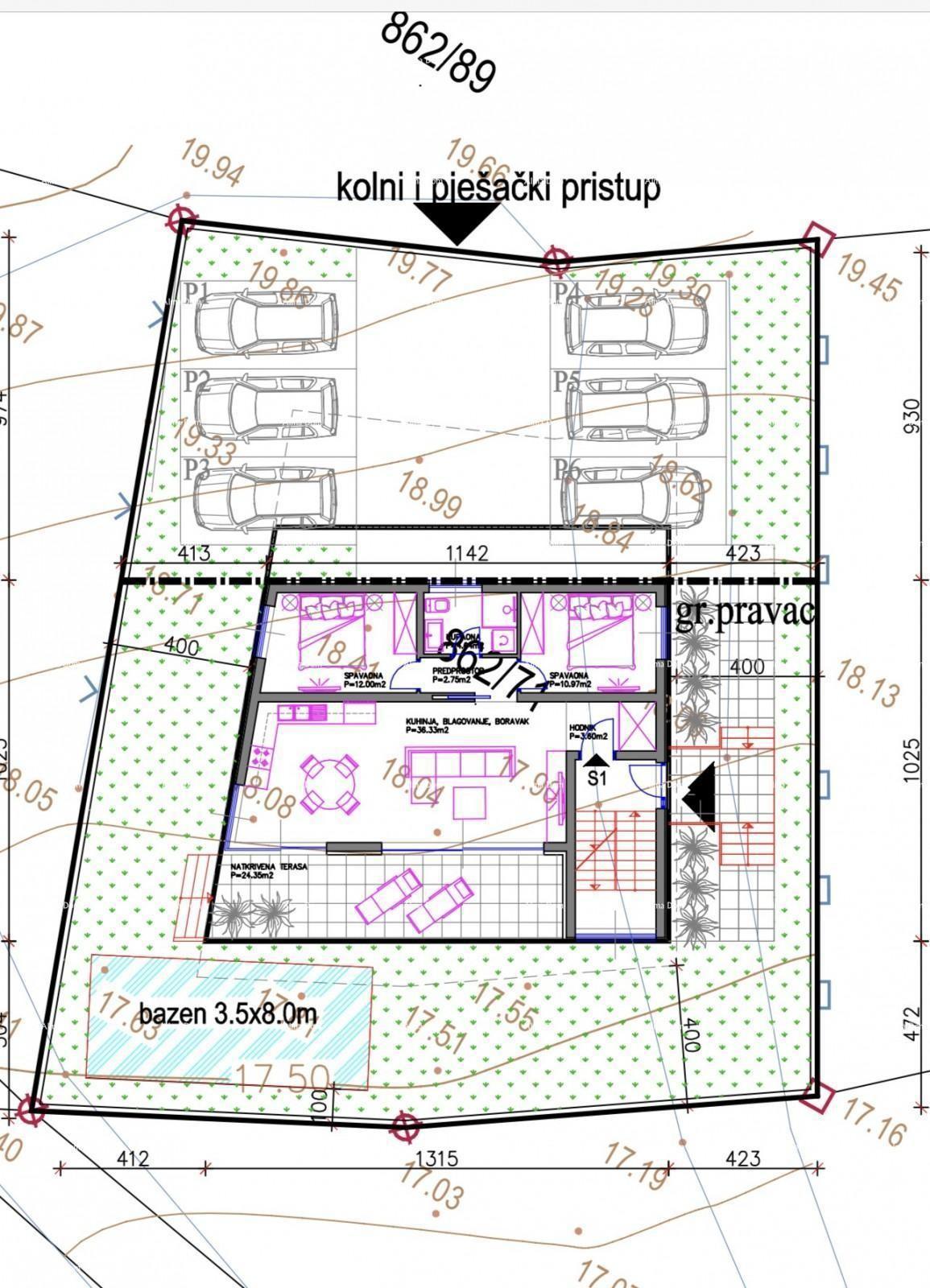 Medulin, Mukalba – Terreno edificabile con costruzione in corso.