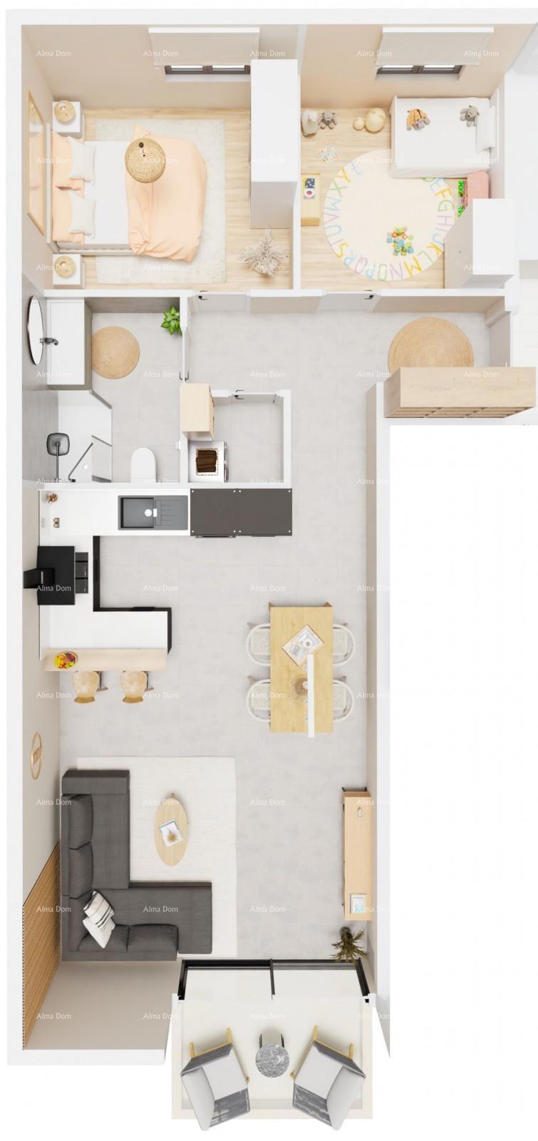 Vendita di appartamenti in una moderna nuova costruzione con posto auto e cantina, Vabriga, Poreč! B1-V2