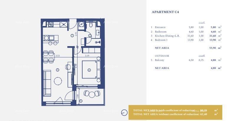 Lussuoso resort con piscina infinity sul tetto! Vendita di appartamento con vista mare e posto auto! Umago!