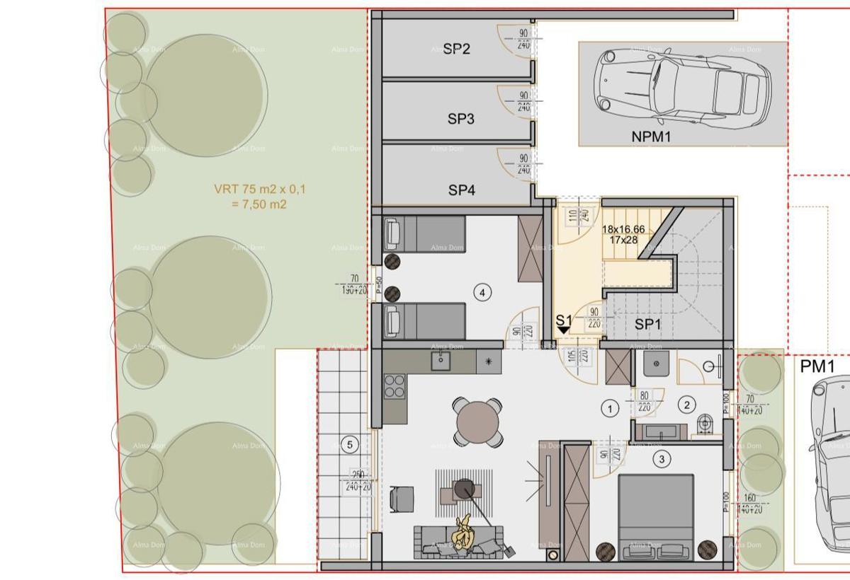 Nuovo progetto residenziale! Vendita di un appartamento con giardino, Pula! S1, Z3