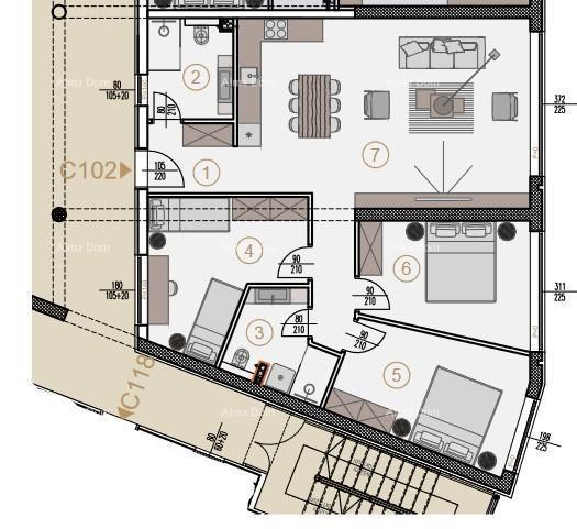 Appartamenti in vendita in un nuovo progetto commerciale e residenziale, Parenzo, C102-edificio C