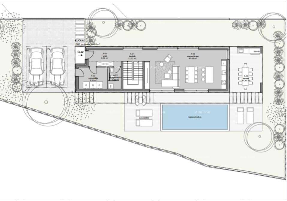 Kanfanar, casa moderna in fase di Roh-bau