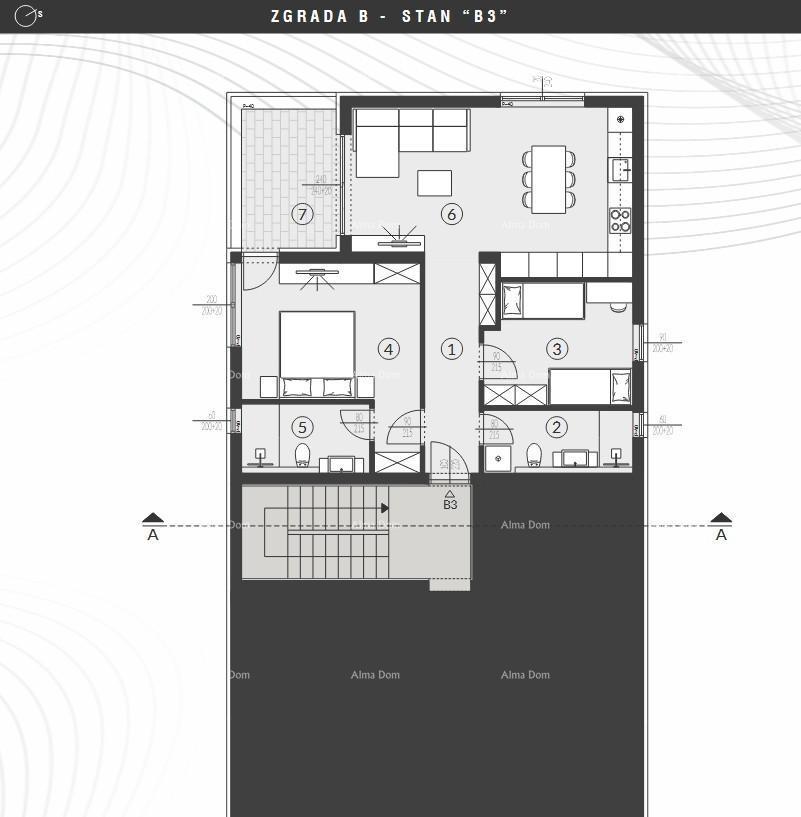 Vendita di appartamenti in nuova costruzione moderna con piscina comune, Fažana! B3