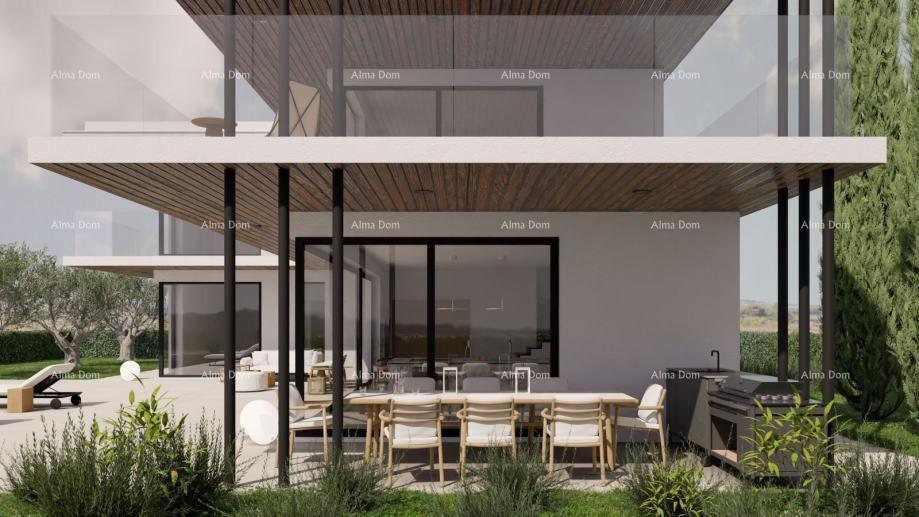 Kaštelir – moderna villa con piscina e vista mare