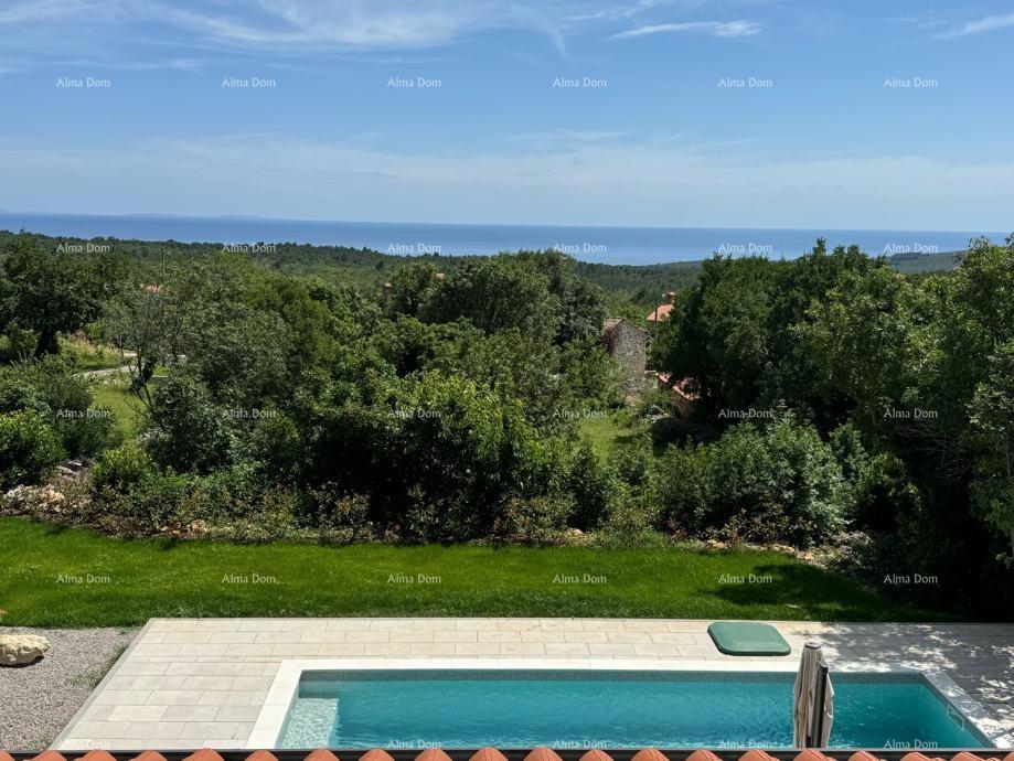 Raša, casa con piscina e vista mare