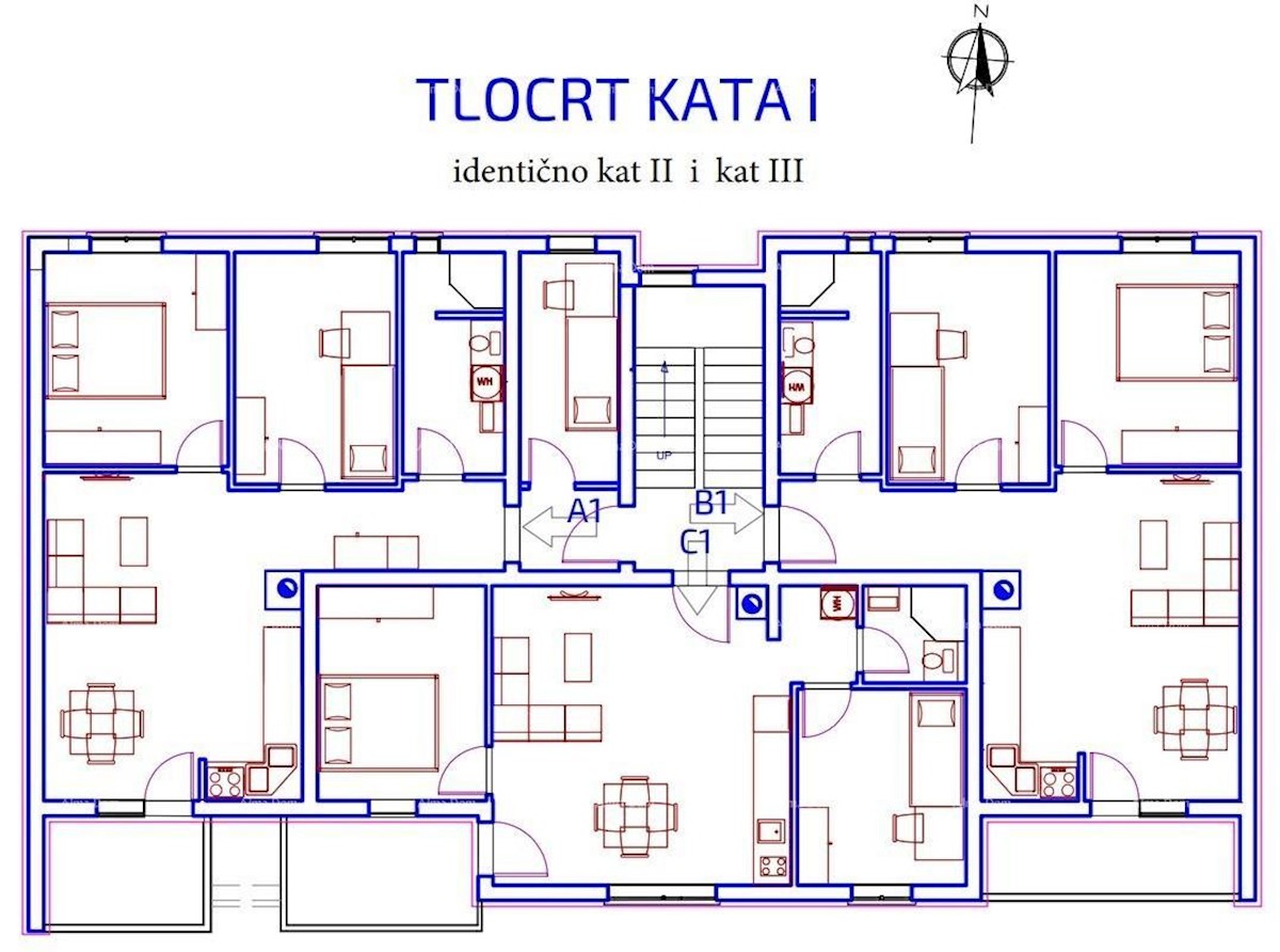 Pola. Nuovo progetto, appartamenti in costruzione.