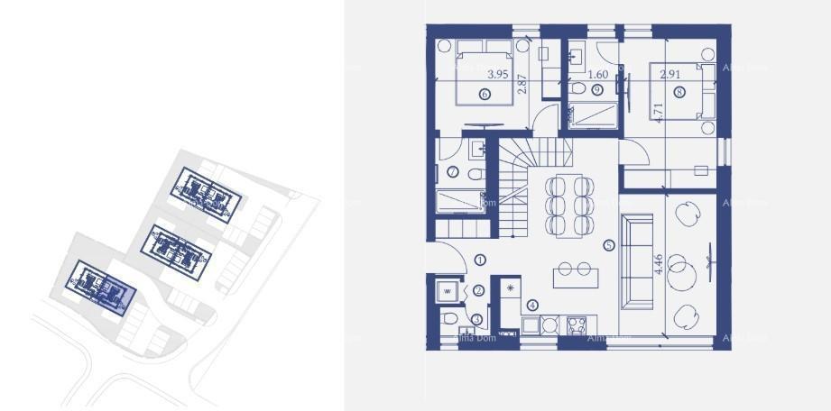 Umag, resort di lusso e bellezza! Vendita di appartamenti nel resort con piscina infinity condivisa sul tetto di 105m!