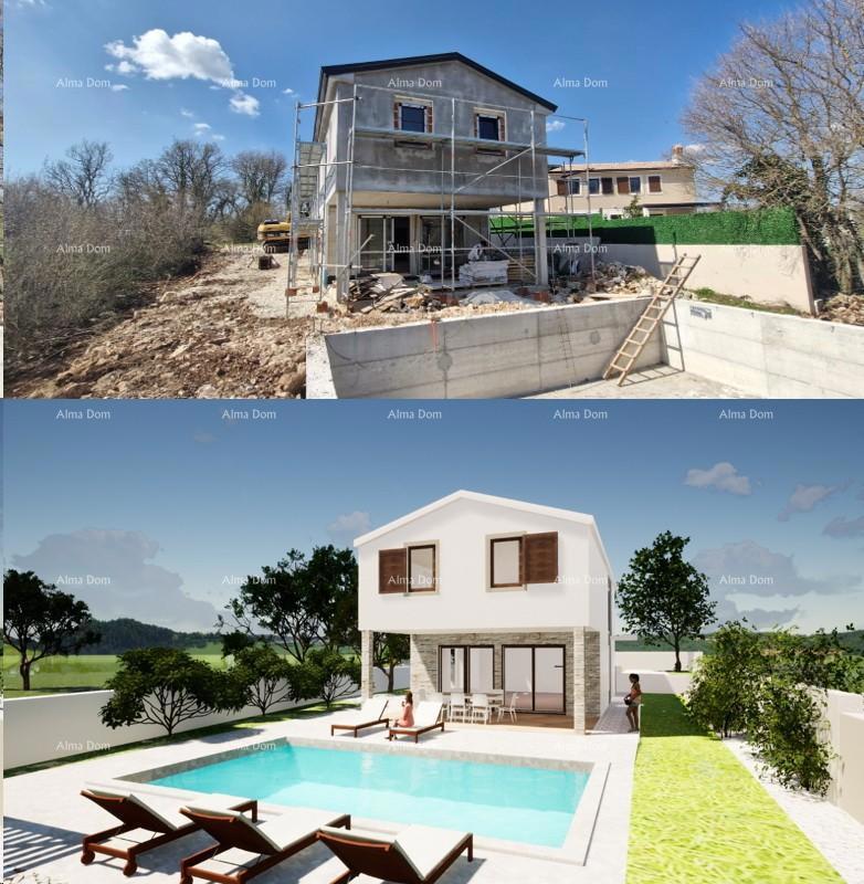 Vendita di una moderna casa con piscina in un tranquillo e bel luogo istriano,  Svetvinčenat!