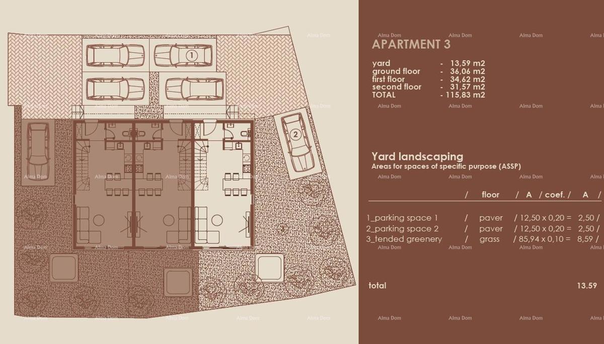 Medulin, Moderno trilocale con vista mare, A3