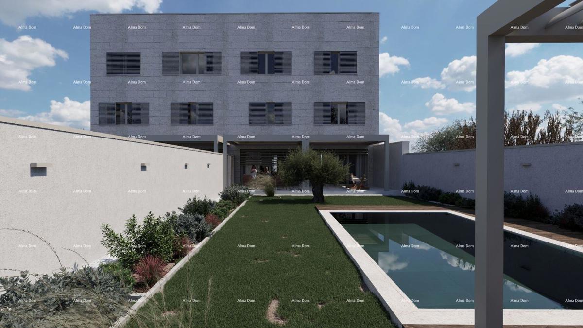 Vendita di un appartamento con piscina e giardino in un moderno edificio di nuova costruzione, Tar!