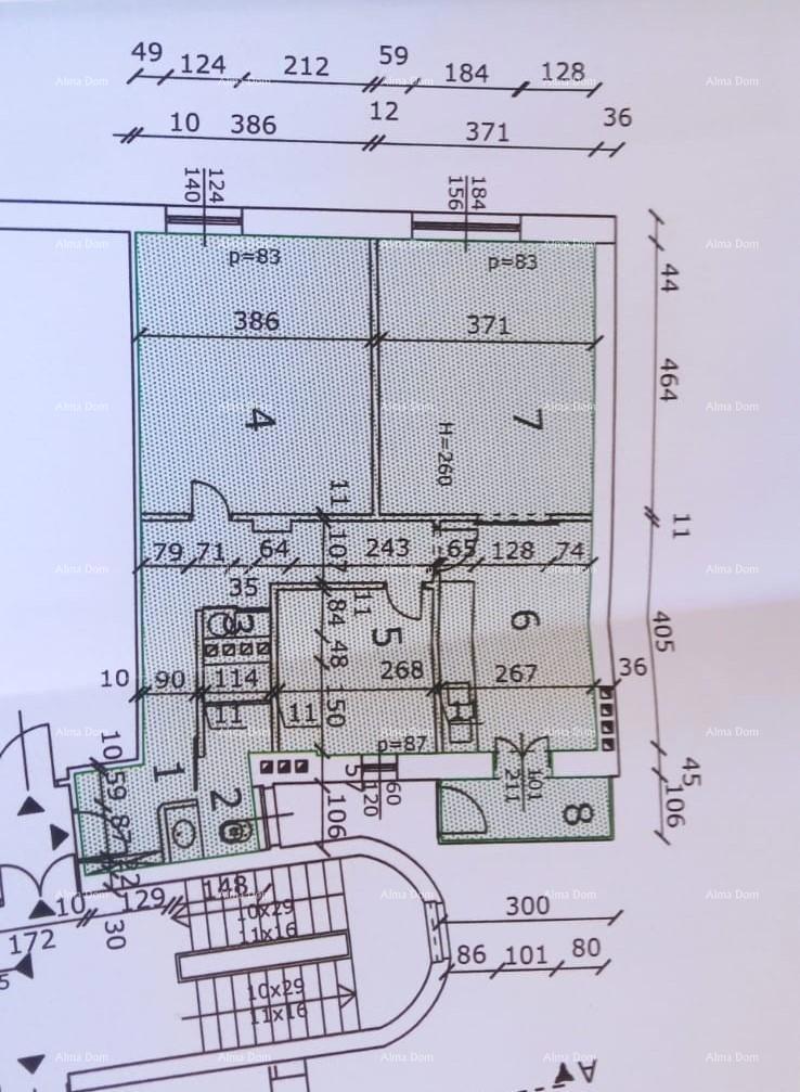 Pula – appartamento bilocale ristrutturato in centro, 72,83 m²