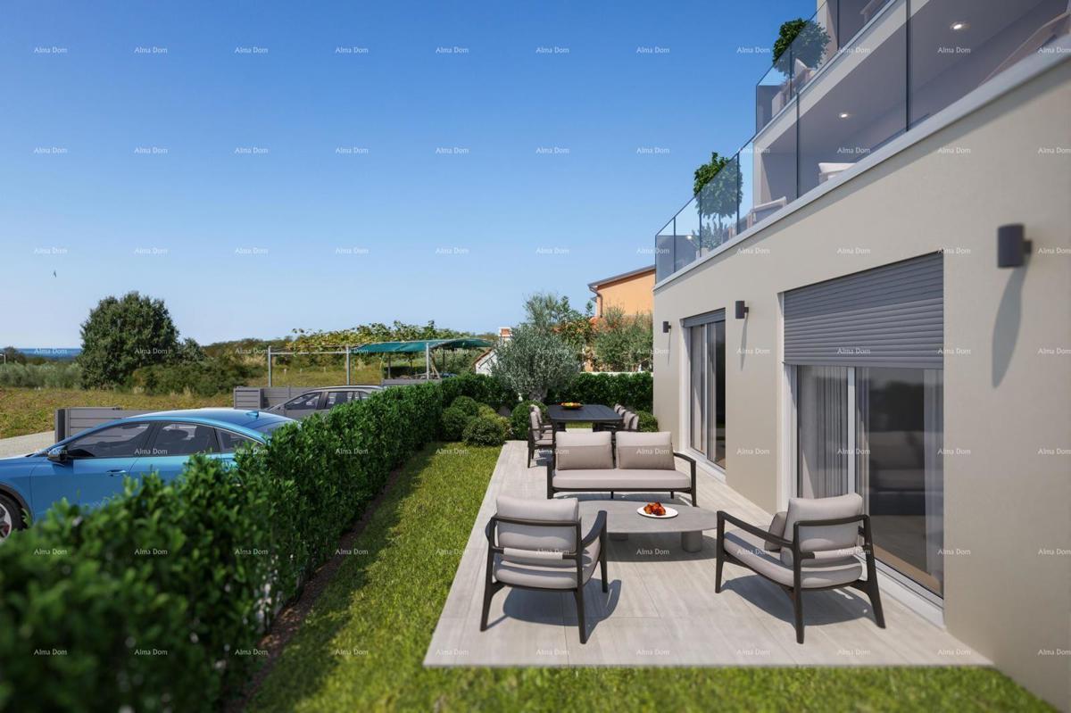 Moderna nuova costruzione con due appartamenti e vista panoramica sul mare – Žbandaj, Poreč